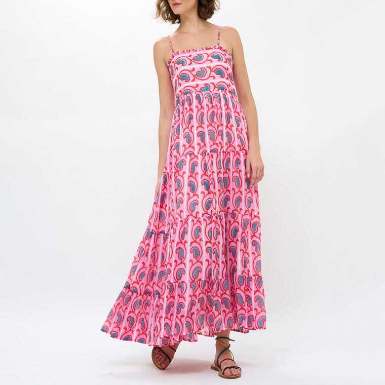 Smocked Back Maxi Dress image number null