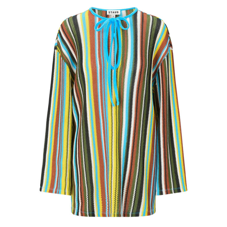 Catalina Long Sleeve Crochet Knit Mini Dress image number null