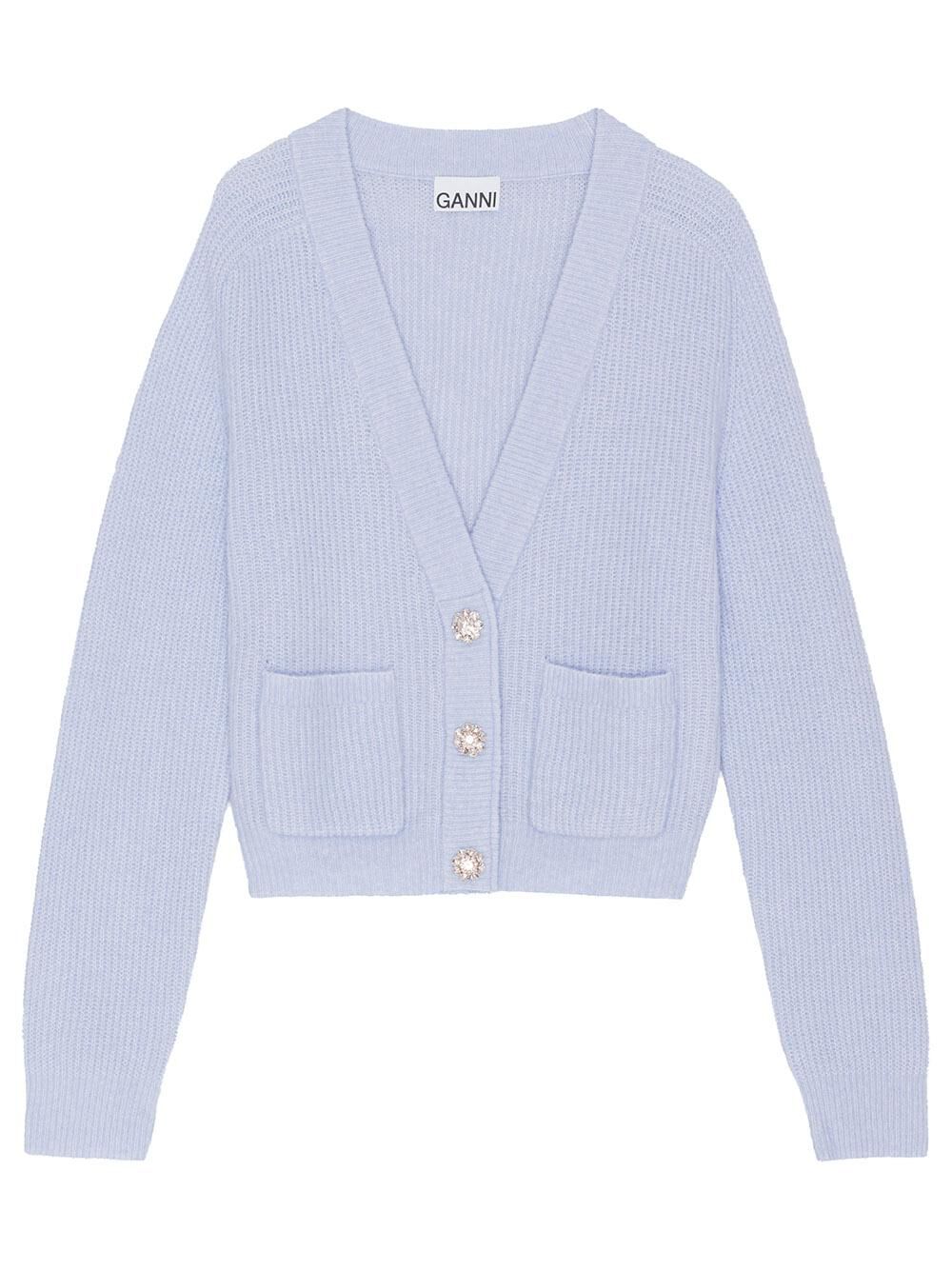 Ganni soft wool knit cardigan store