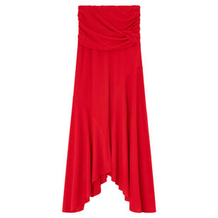 Marl Mesh Draped Maxi Skirt