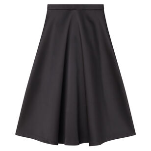 Voluminous A-Line Satin Midi Skirt