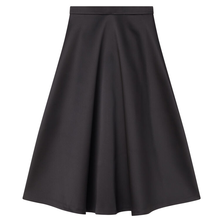 Voluminous A-Line Satin Midi Skirt image number null