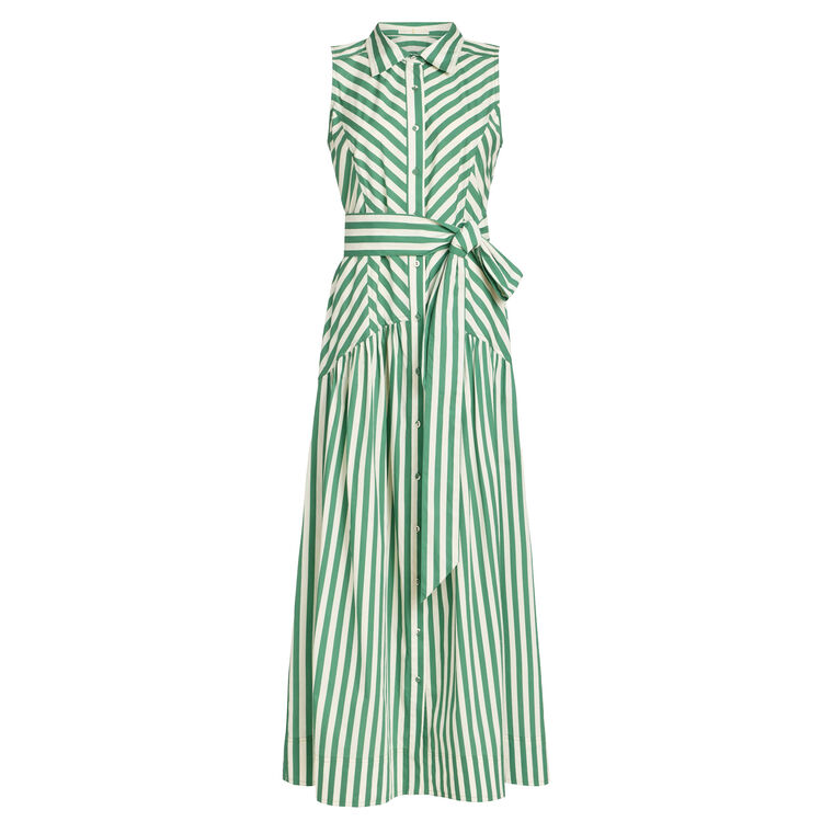 Adalyn Sleeveless Belted Midi Shirt Dress image number null