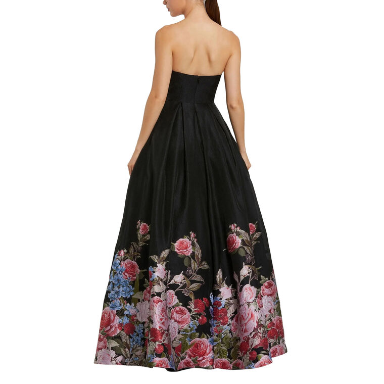 Strapless Floral Brocade Ballgown image number null