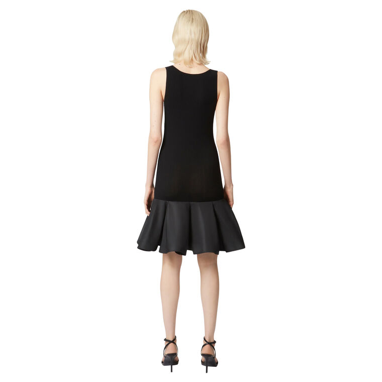 Sleeveless Knit Dress With Peplum Bottom image number null