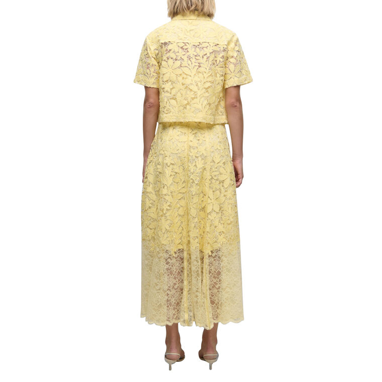 Annaelle Short Sleeve Cotton Lace Button-Up Top image number null