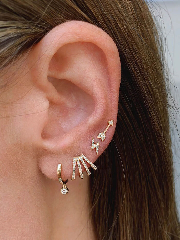 Diamond Multi Huggie Earring image number null