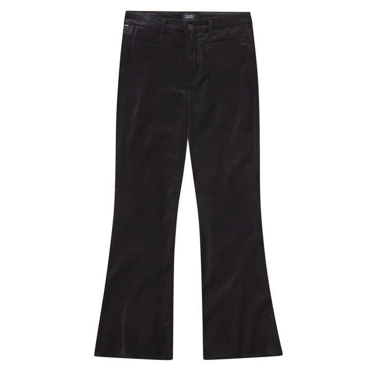 Lilah Velvet Flare Pant With Welt Pocket image number null