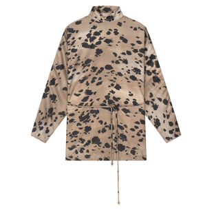 Dew Long Sleeve Animal Print Turtleneck Top