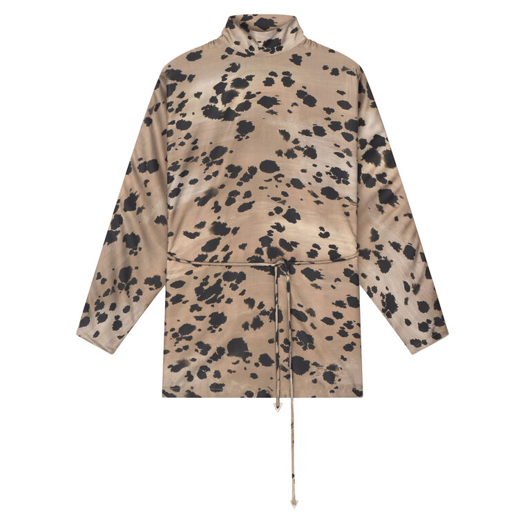 Dew Long Sleeve Animal Print Turtleneck Top image number null