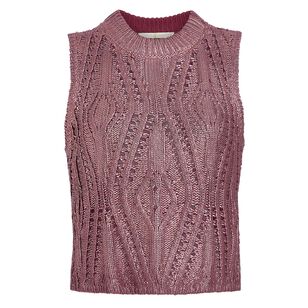 Mcguire Foiled Knit Sleeveless Top