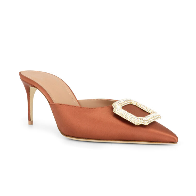 Mona 70mm Satin Pointed Toe Mule image number null