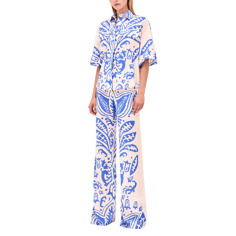 Farad Short Sleeve Button-Down Top image number null