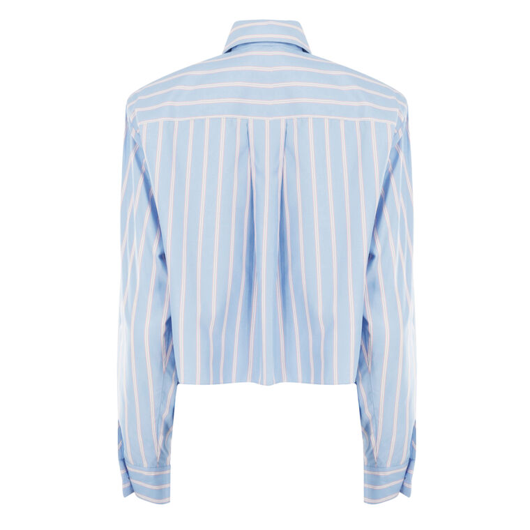 Randall Stripe Cotton Cropped Button Down image number null