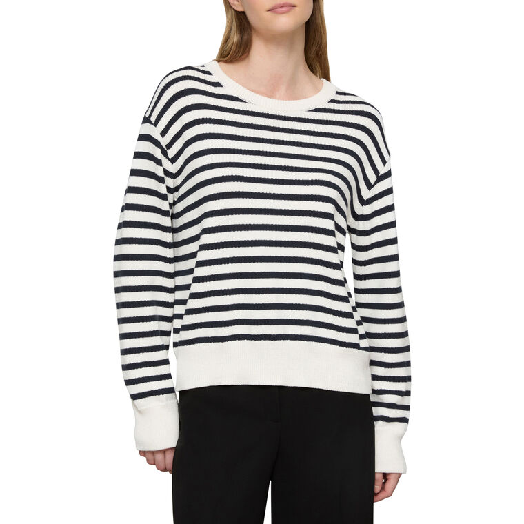 Long Sleeve Stripe Crewneck Sweater image number null