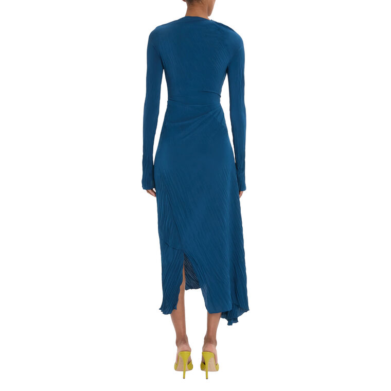 Long Sleeve Plisse Midi Dress image number null