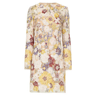Zarina Emboidered Beaded Lace Floral Mini Dress
