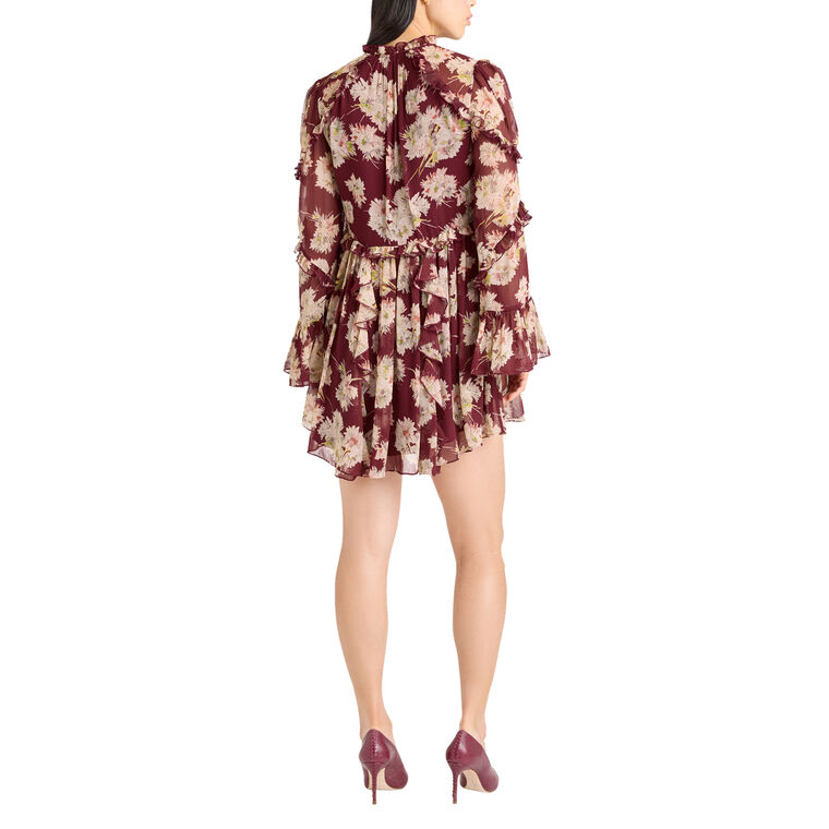 Mae Bouquet Albani Long Sleeve Ruffle Mini Dress image number null