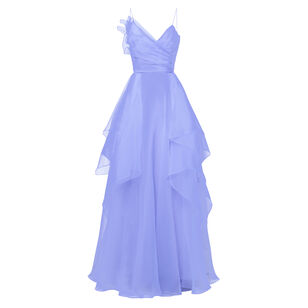 Adessia Sleeveless Tiered Organza Gown