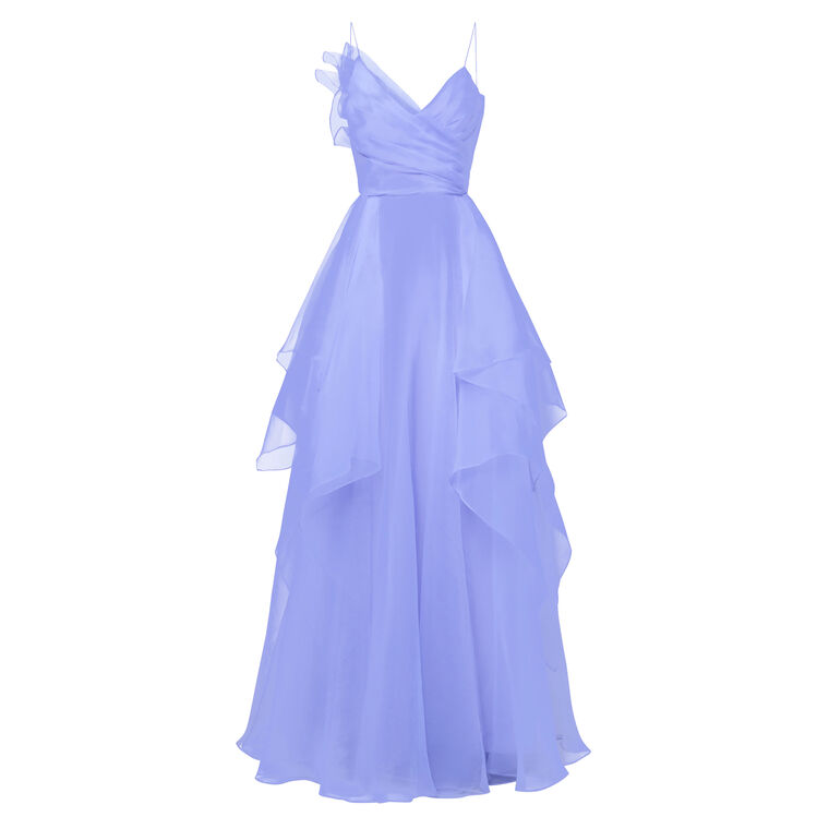 Adessia Sleeveless Tiered Organza Gown image number null