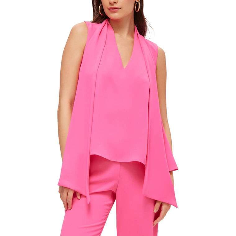 Circuit Sleeveless V-Neck Top In Double Georgette image number null