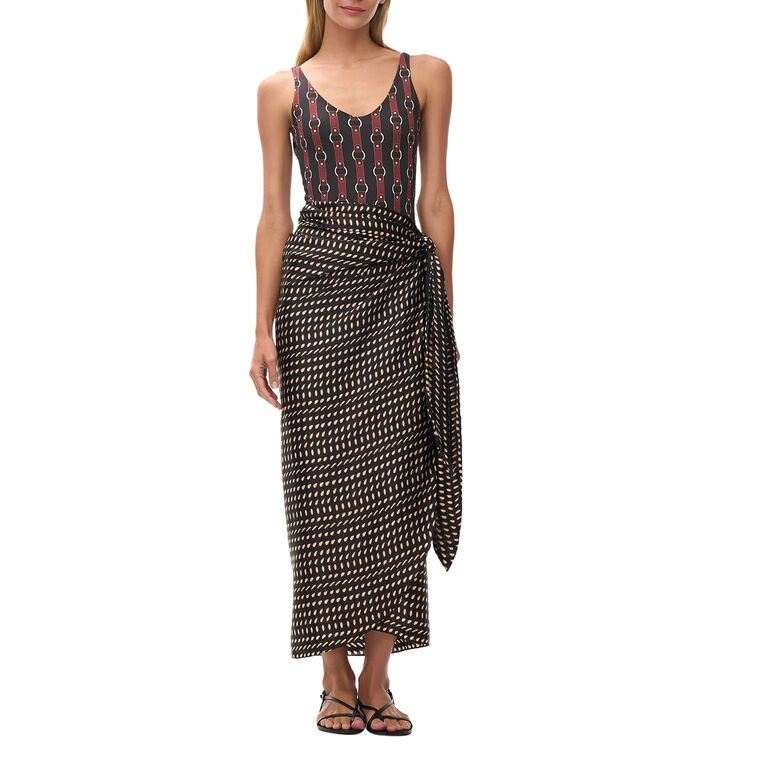 Mapara Satin Silk Midi Skirt image number null