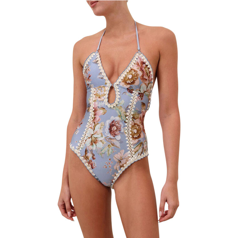 Awaken Crochet Keyhole One-Piece Swimsuit image number null