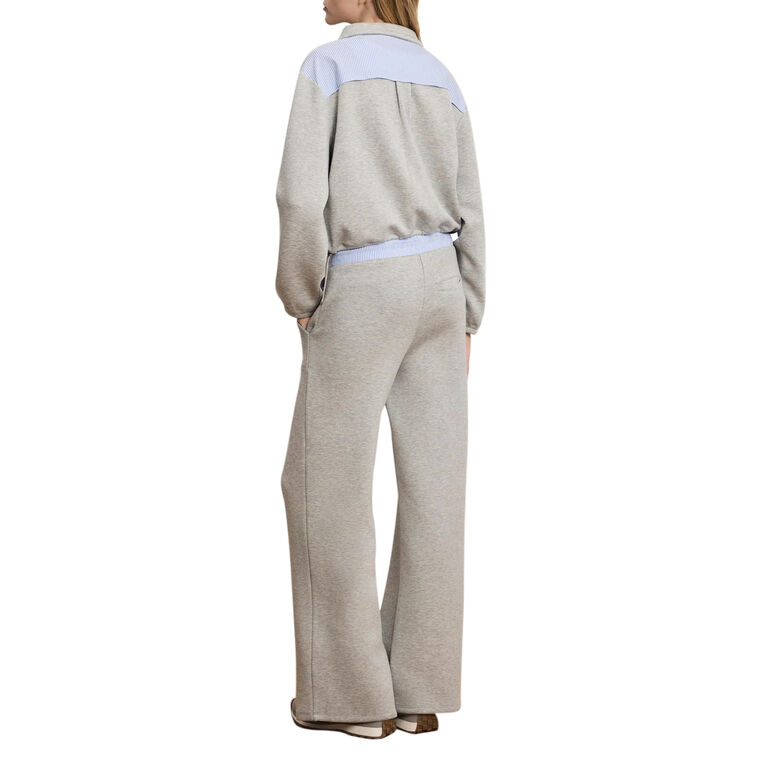 Stellant Stretch-Scuba Zip-Up Jacket With Shirting Contrast image number null