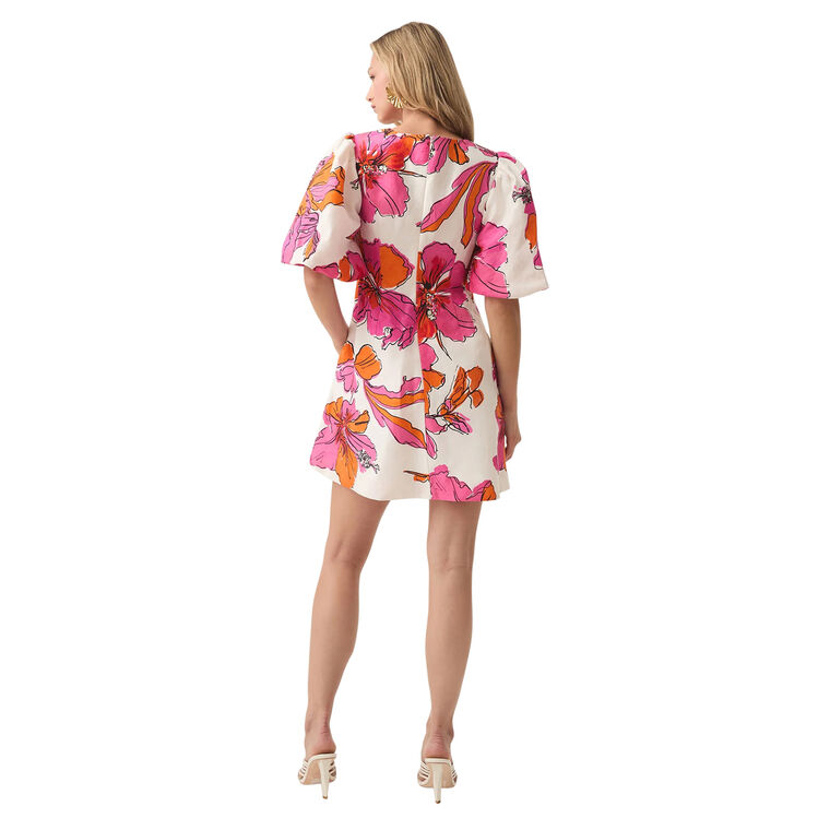 Overflow Knotted Short Sleeve Mini Dress image number null