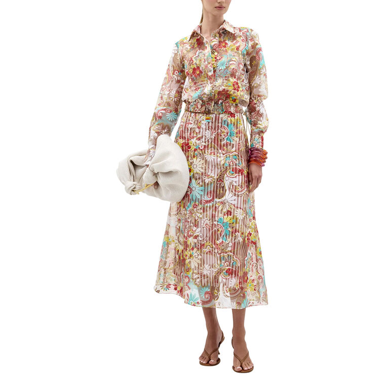 Nelida Pleated A-Line Midi Skirt image number null