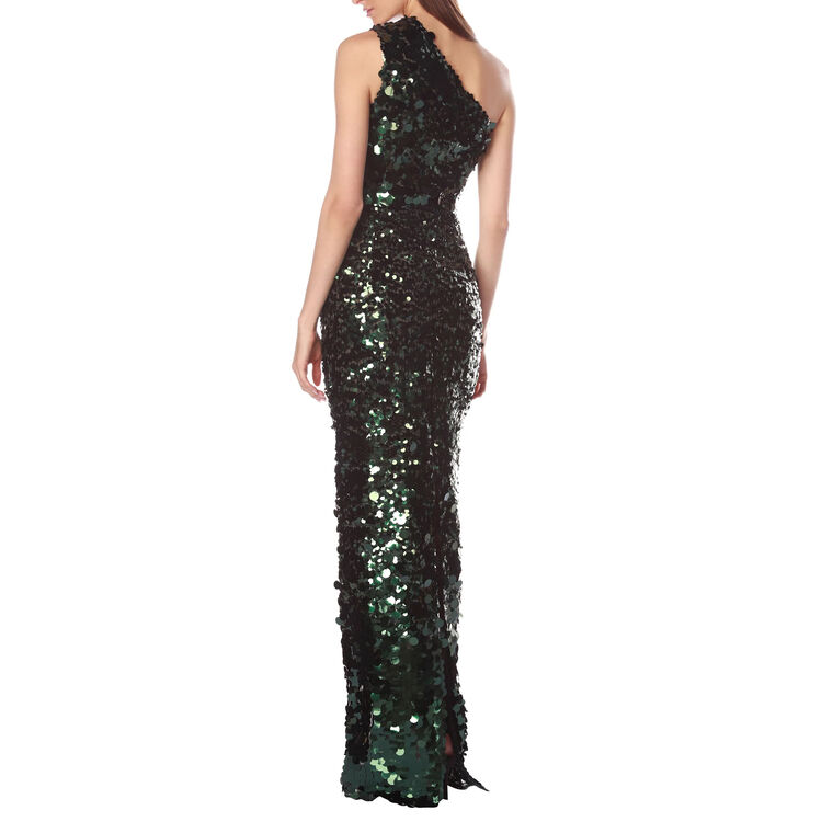 Farah One Shoulder Sequin Gown image number null