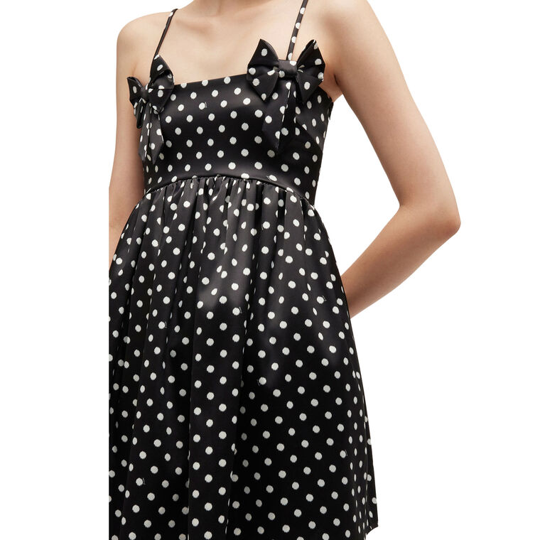 Polka-Dot Double Satin Spaghetti Strap Mini Dress image number null