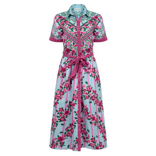 Vivienne Short Sleeve Tie-Waist Midi Dress