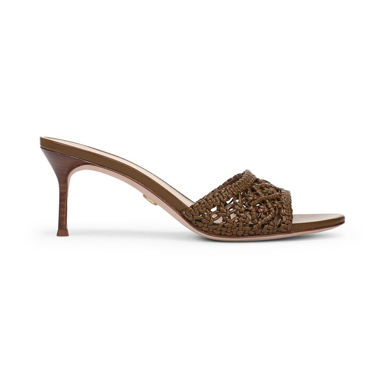 Tia Macrame Leather Kitten Heel Sandal image number null