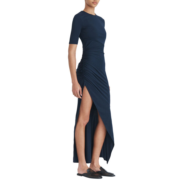 Ruched Fitted Short Sleeve T-Shirt Dress image number null