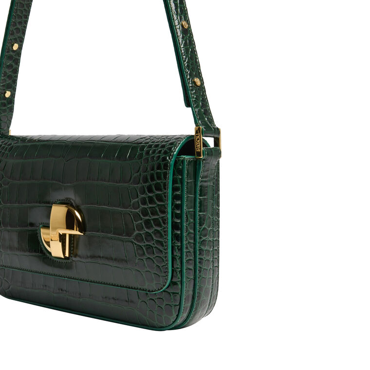 Le Classic Lock bag In Croc Embossed Leather image number null