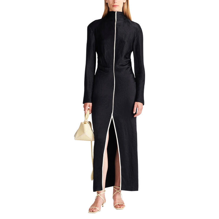 Cosett Crinkle Satin Midi Dress image number null