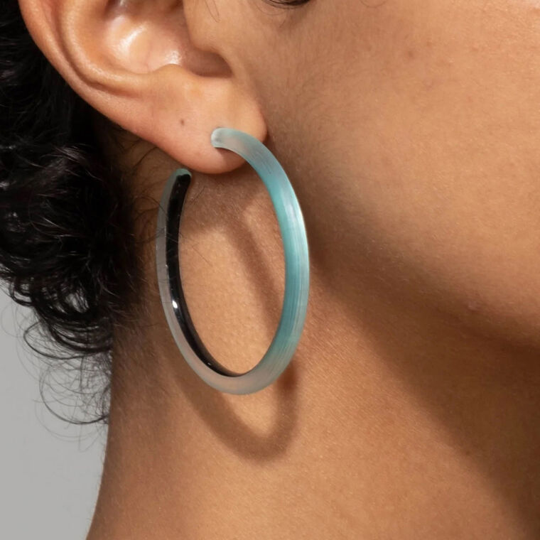 Skinny Lucite Hoop Earrings image number null