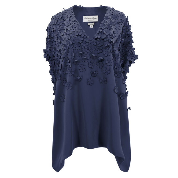 V-Neck Top With Camellia Petals image number null