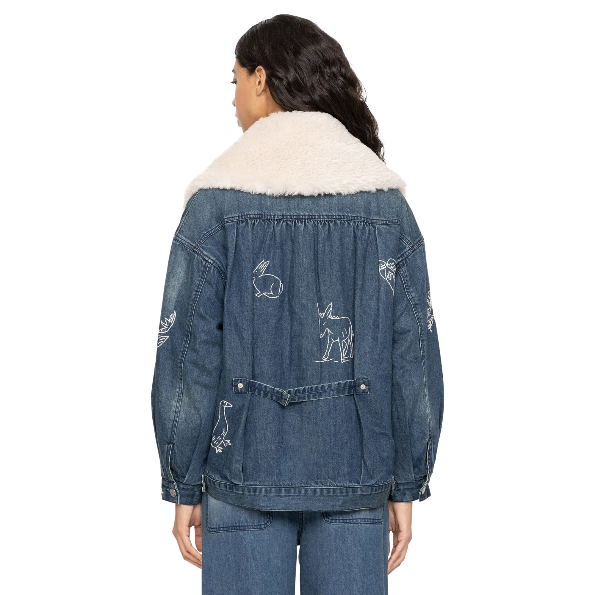 Amari Denim Jacket with Faux Shearling