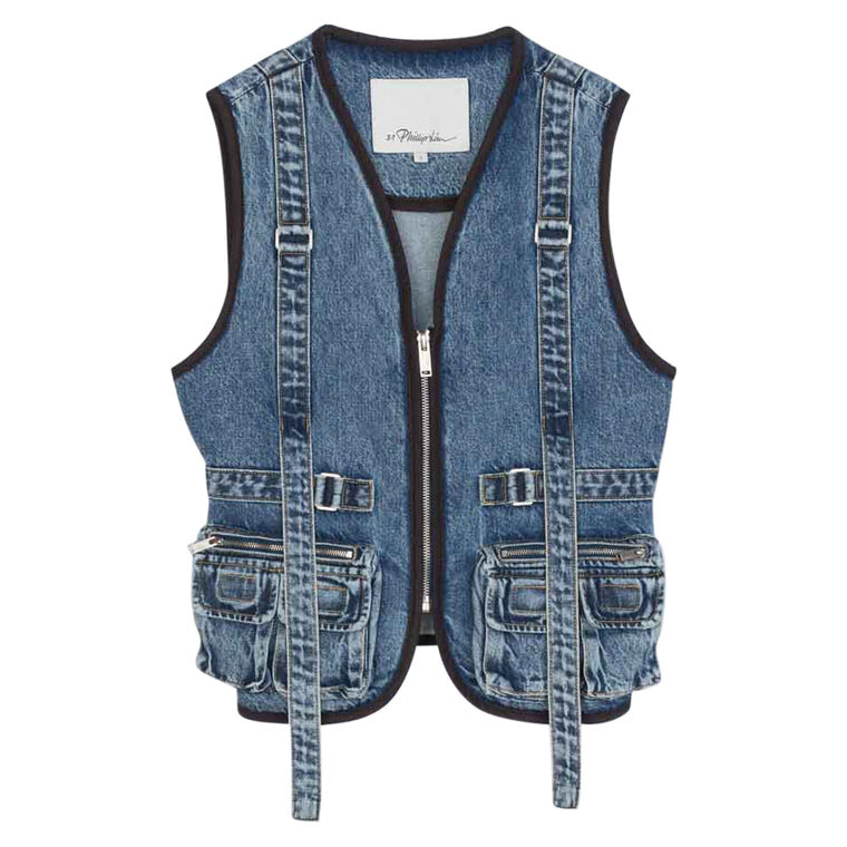 Lightweight Denim Field Vest image number null
