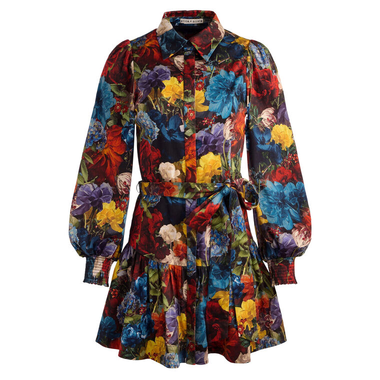 Lily Drop Waist Mini Shirt Dress image number null