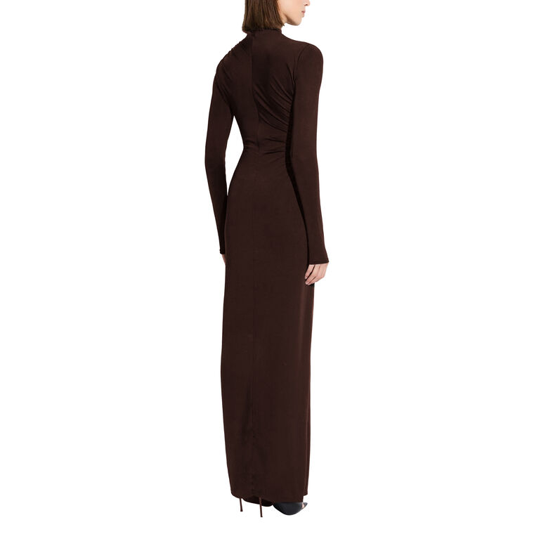 Jersey Draped Long Sleeve Gown image number null