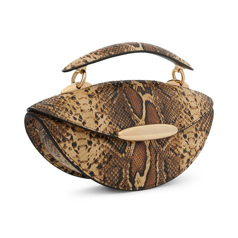 Wavelength Snake Print Top Handle Bag image number null