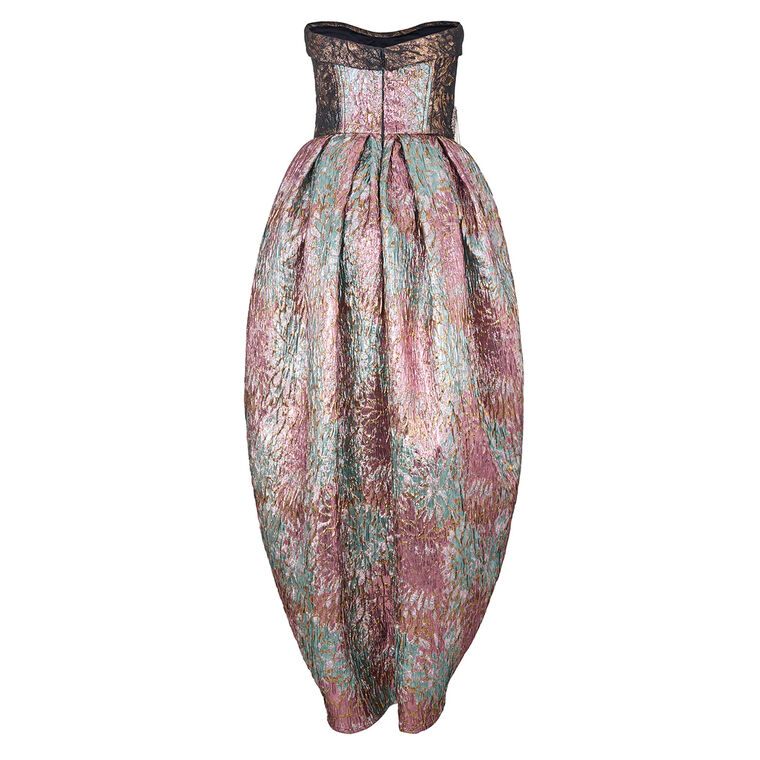 Elowen Strapless Bustier Jaquard Midi Dress image number null