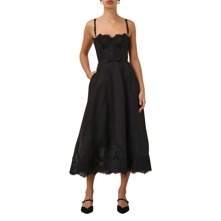 Hypnotic Sleeveless Lace Trim Midi Dress image number null