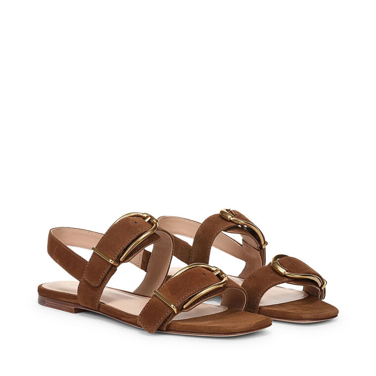Maglio Suede Slingback Flat Sandal image number null