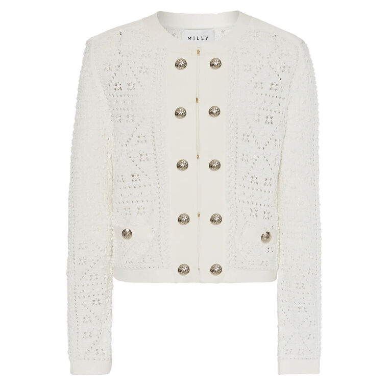 Bubble Pointelle Knit Jacket image number null