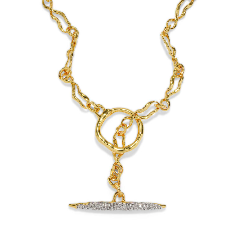 Sonales Gold Crystal Toggle Necklace image number null