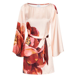 Twiggy Bell Sleeve Tie-Waist Mini Dress